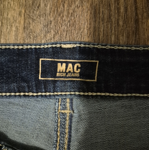 Mac Jeans Rich Dark Blue Women's Jeans Zipper Details Size 42/28 Plus Size - Picture 3 of 8